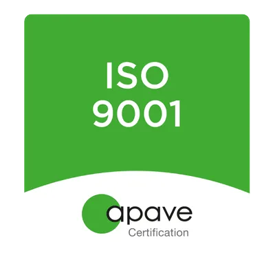 Logo ISO 9001, certification Apave